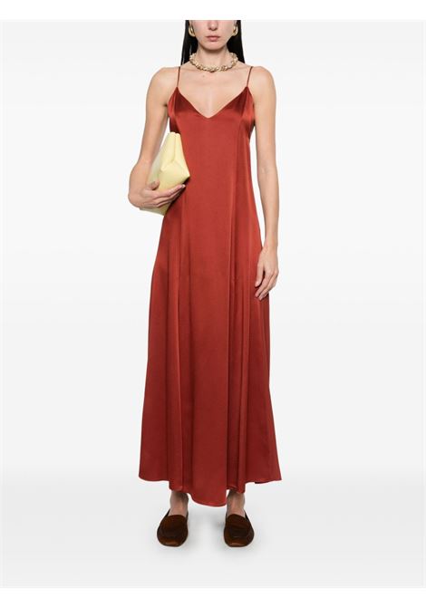 Terracotta brown satin maxi dress Forte Forte - women FORTE FORTE | 135653084